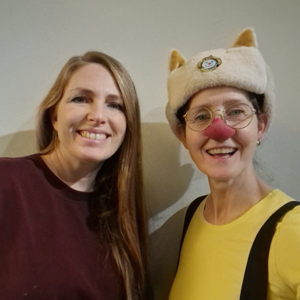 Hospitalspræsten Desirée Risum og hospitalsklovnen Baglæns